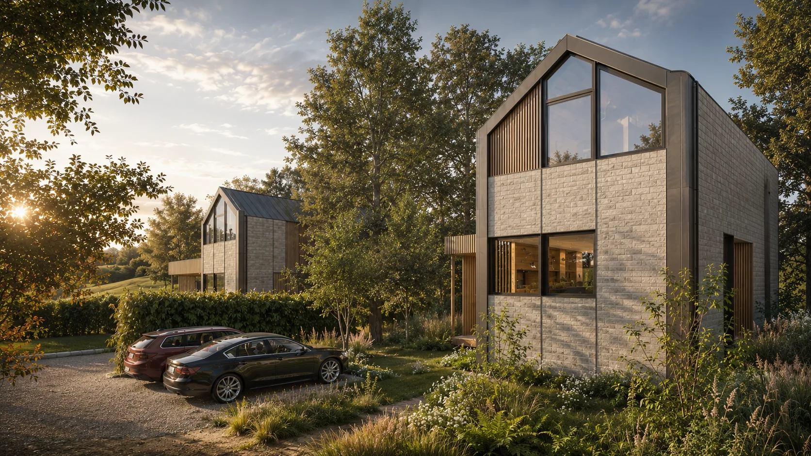 Rendu d’architecture d’une maison modulaire Evolution Habitat à Anthisnes